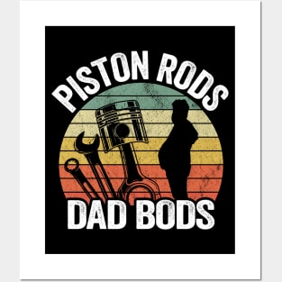 Piston Rods Dad Bods Funny Mechanic Posters and Art